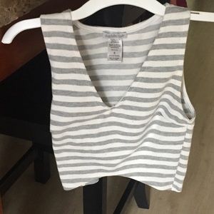 White and gray crop top.